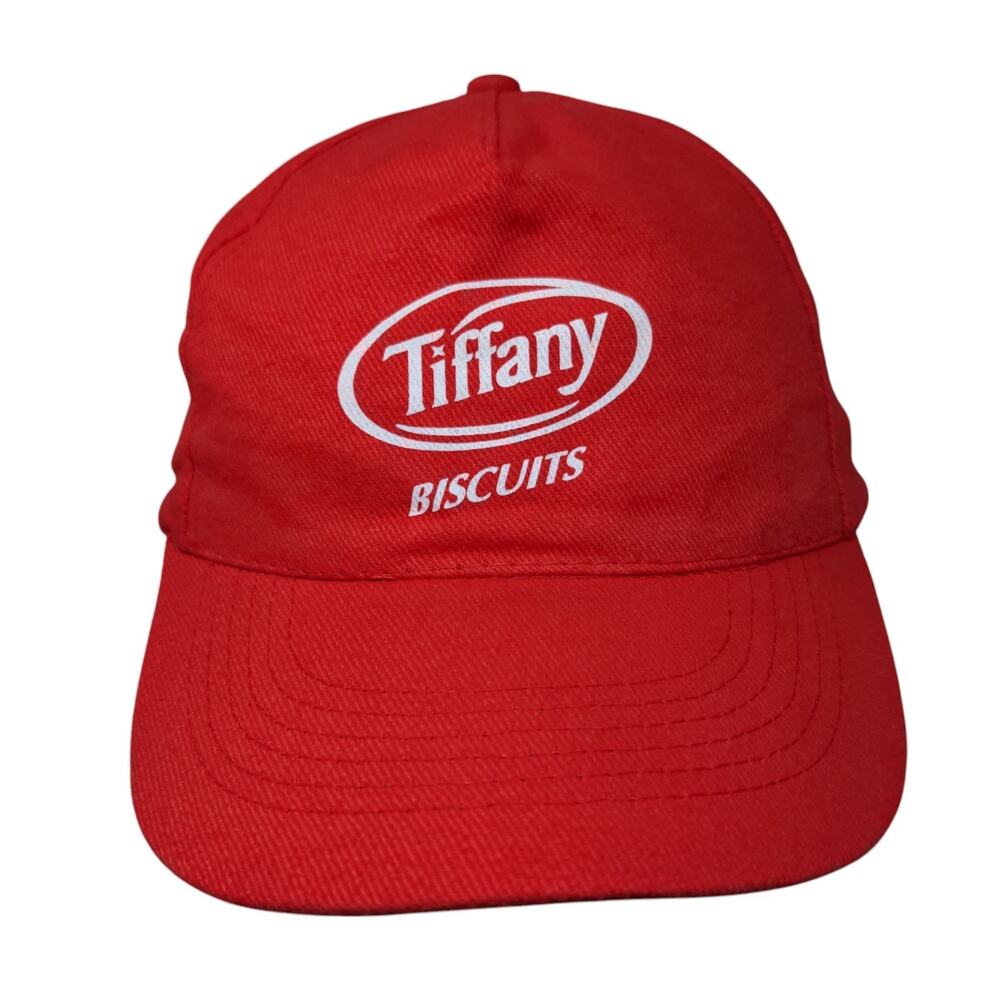 Tiffany Biscuits Strapback Hat Red Adjustable Graphic Logo Food